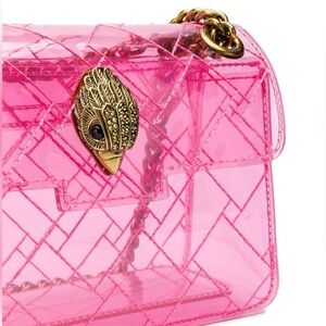 NEW Kurt Geiger London Pink Vinyl Mini Kensington Convertible Crossbody Bag